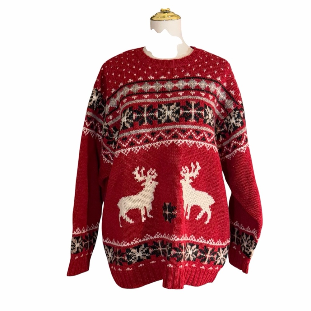 WOOLRICH Vintage Fair Isle Ski Sweater Pullover XL  Cozy Cabincore Warm & Comfy